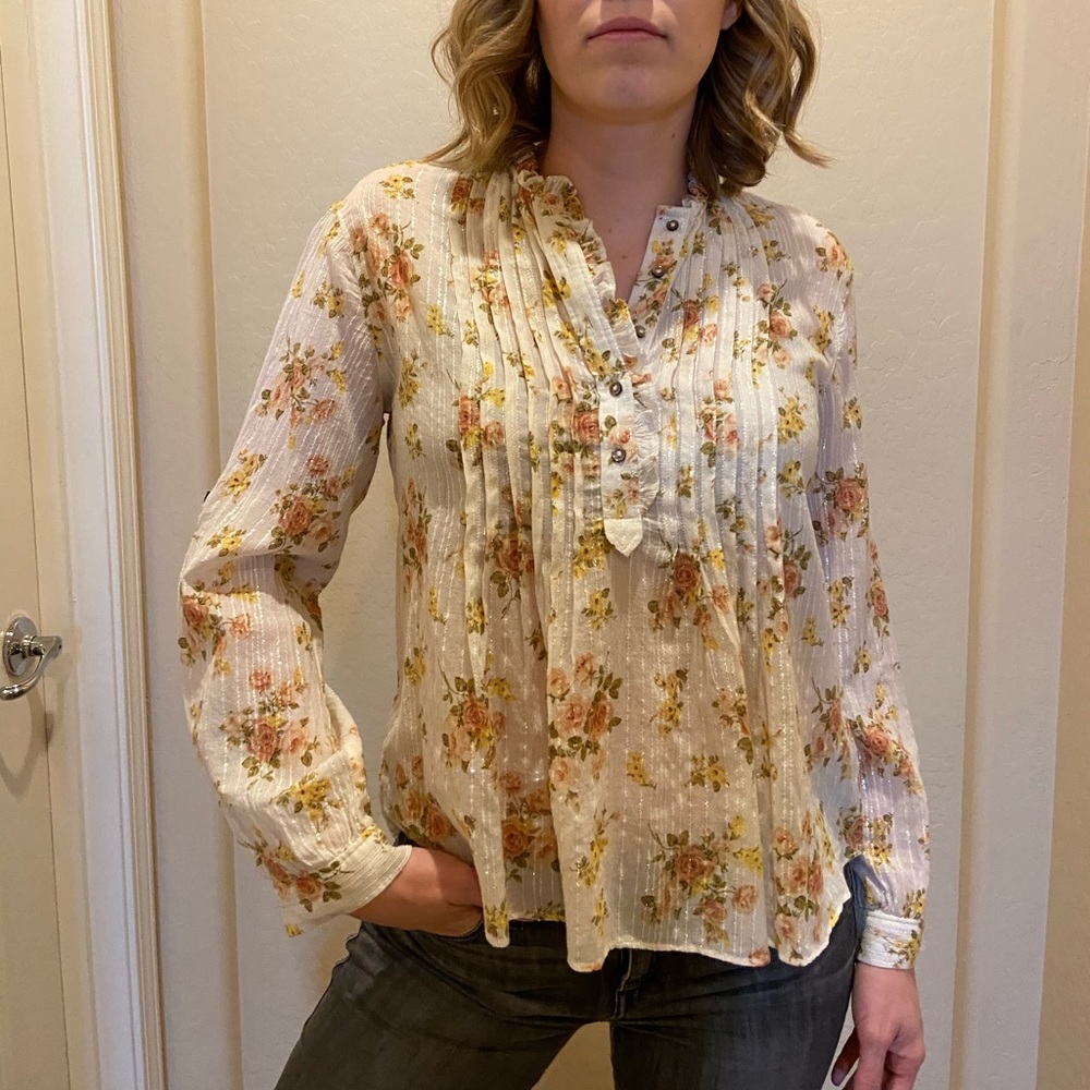Rebecca Taylor blouse size small floral